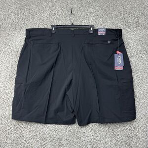 Chaps Performance Cargo Shorts Men's 52 Stretch Golf Wicking UPF 40+ Black New